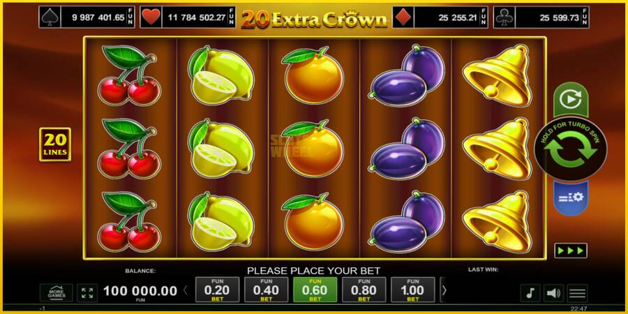 Картинка 1 ігрового апарату 20 Extra Crown