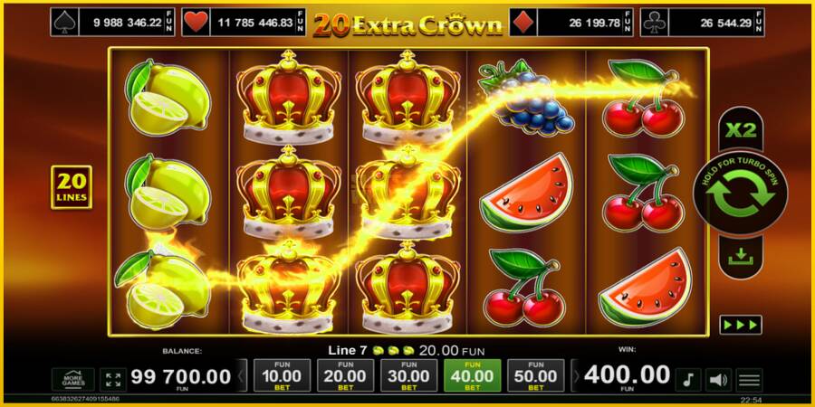 Картинка 4 ігрового апарату 20 Extra Crown