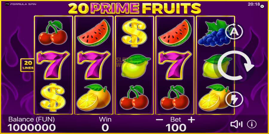 Картинка 1 ігрового апарату 20 Prime Fruits