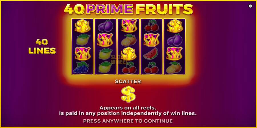 Картинка 1 ігрового апарату 40 Prime Fruits