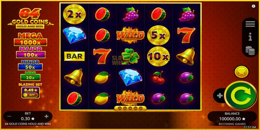 Картинка 1 ігрового апарату 64 Gold Coins Hold and Win