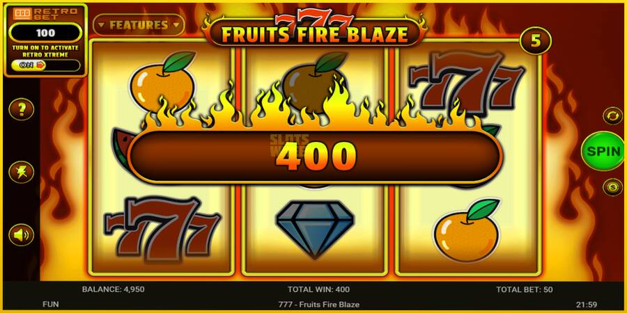 Картинка 4 ігрового апарату 777 - Fruits Fire Blaze