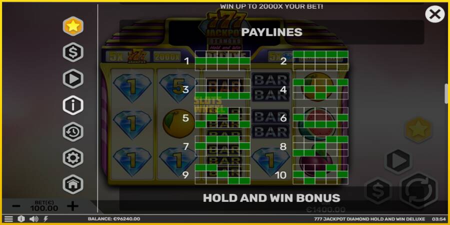 Картинка 7 ігрового апарату 777 Jackpot Diamond Hold and Win Deluxe