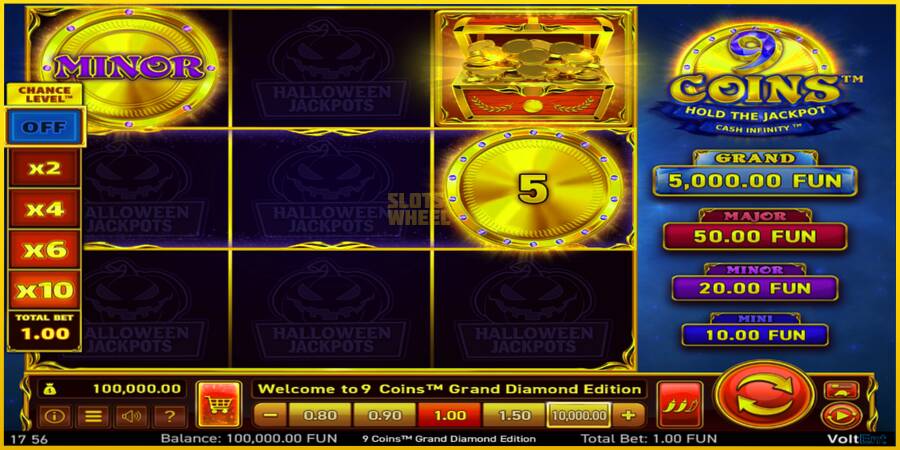 Картинка 2 ігрового апарату 9 Coins Grand Diamond Edition Halloween Jackpots