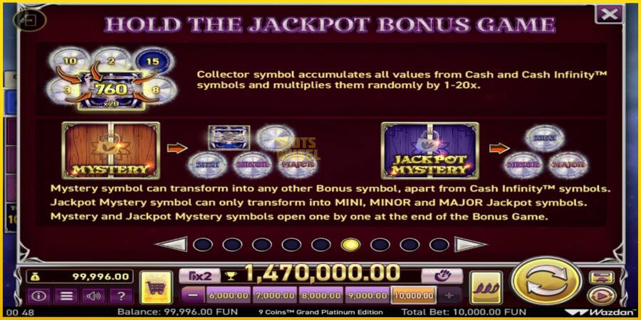 Картинка 5 ігрового апарату 9 Coins Grand Platinum Edition Score The Jackpot