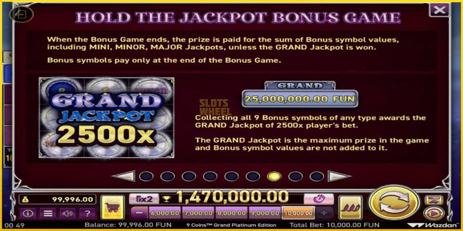 Картинка 6 ігрового апарату 9 Coins Grand Platinum Edition Score The Jackpot