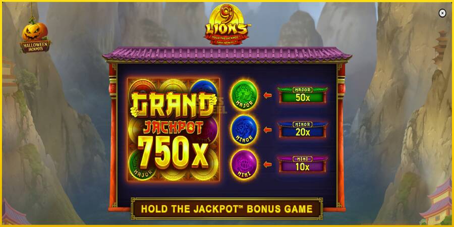 Картинка 1 ігрового апарату 9 Lions Halloween Jackpots