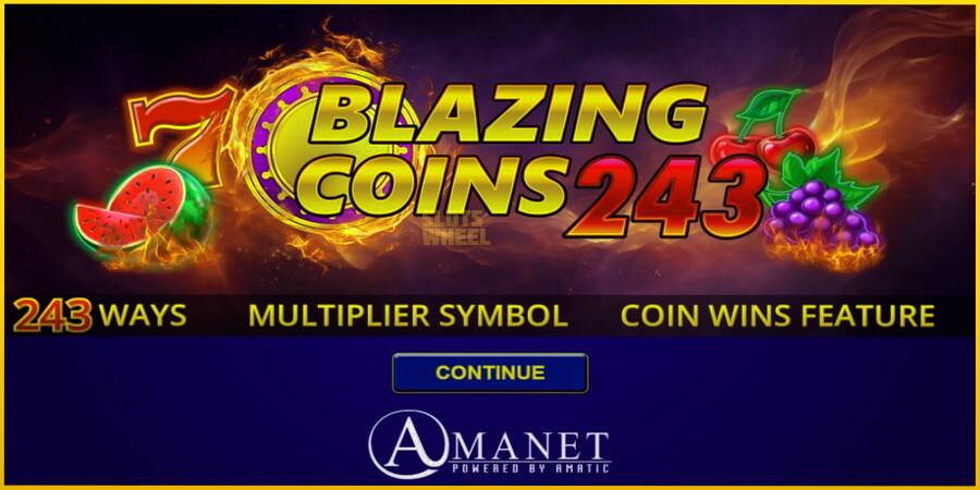 Картинка 1 ігрового апарату Blazing Coins 243