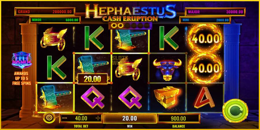 Картинка 3 ігрового апарату Cash Eruption Hephaestus