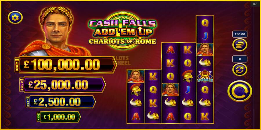 Картинка 2 ігрового апарату Cash Falls: Add Em Up Chariots of Rome