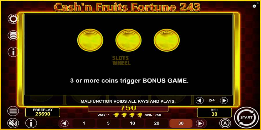 Картинка 7 ігрового апарату Cashn Fruits Fortune 243