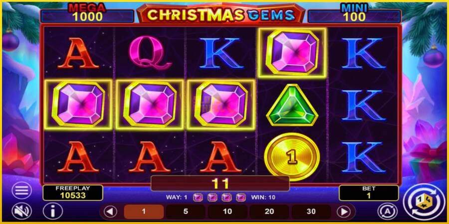 Картинка 4 ігрового апарату Christmas Gems Hold & Win