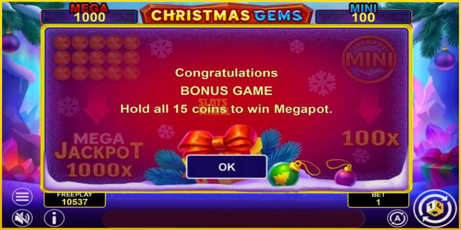 Картинка 6 ігрового апарату Christmas Gems Hold & Win