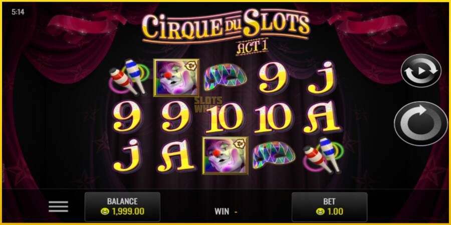 Картинка 1 ігрового апарату Cirque du Slots