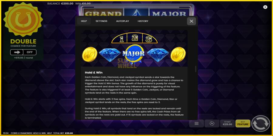 Картинка 6 ігрового апарату Coins & Diamonds: Hold and Win