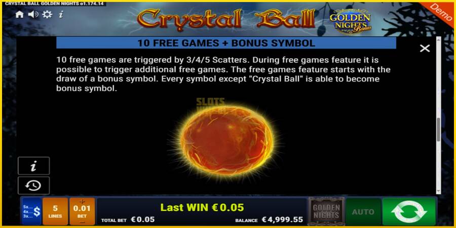 Картинка 5 ігрового апарату Crystal Ball Golden Nights