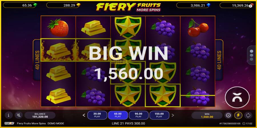 Картинка 2 ігрового апарату Fiery Fruits More Spins