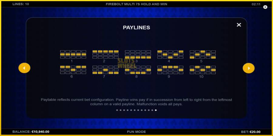 Картинка 7 ігрового апарату Firebolt Multi 7s Hold and Win