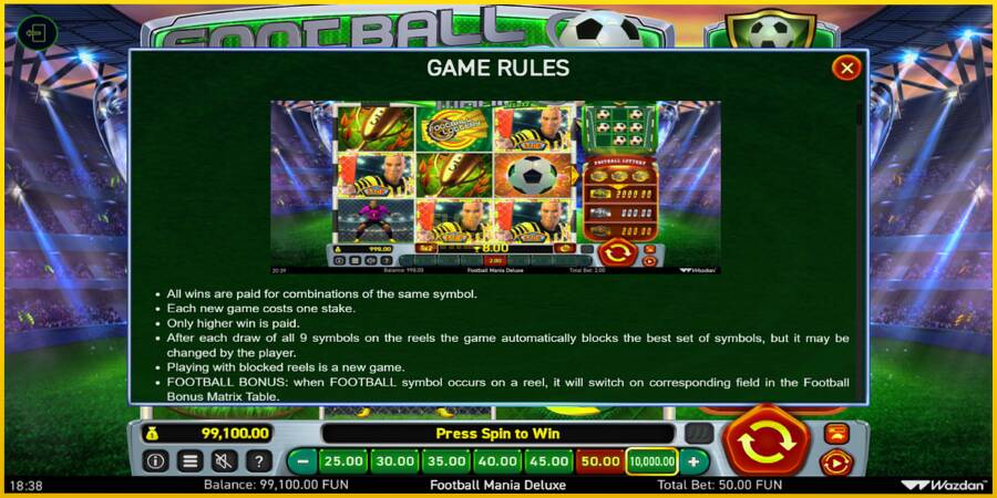 Картинка 6 ігрового апарату Football Mania Deluxe