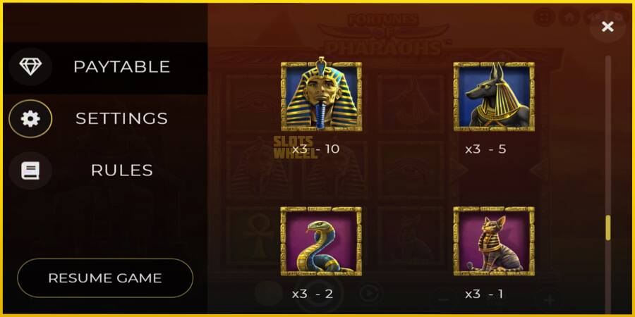 Картинка 6 ігрового апарату Fortunes of Pharaohs