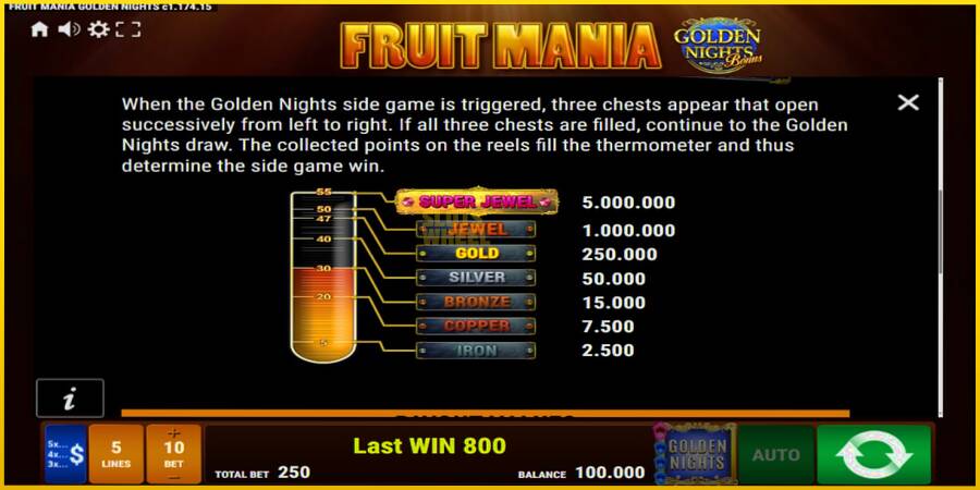 Картинка 6 ігрового апарату Fruit Mania Golden Nights