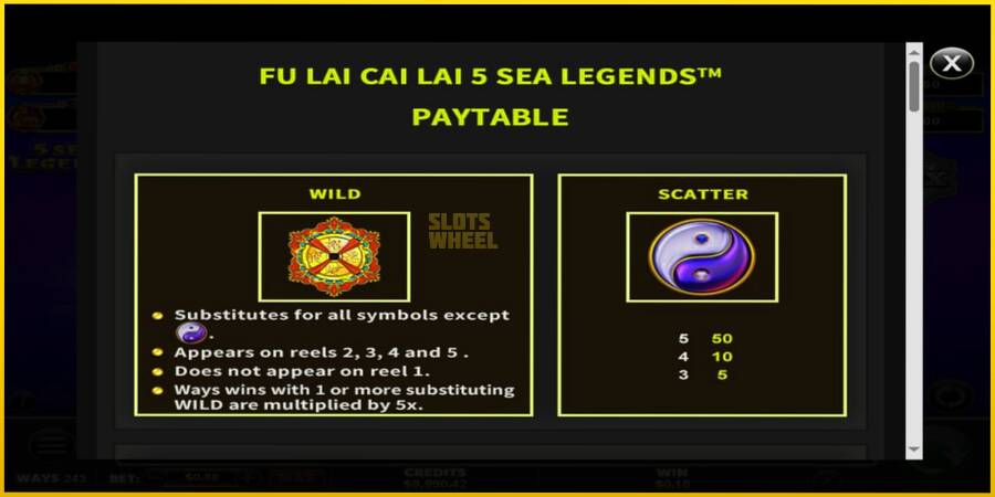 Картинка 5 ігрового апарату Fu Lai Cai Lai 5 Sea Legends