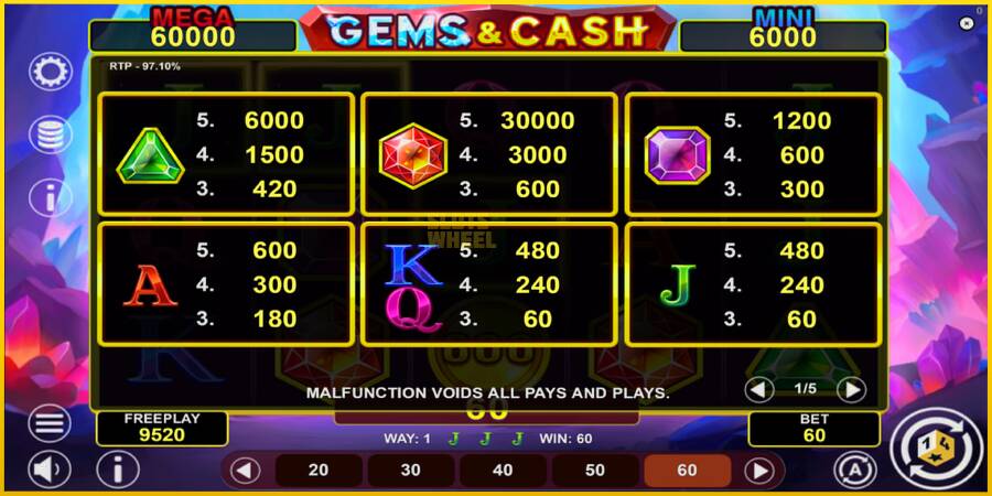 Картинка 5 ігрового апарату Gems & Cash