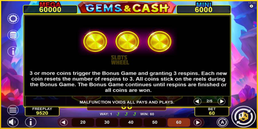 Картинка 6 ігрового апарату Gems & Cash