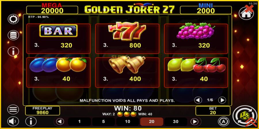 Картинка 5 ігрового апарату Golden Joker 27 Hold & Win