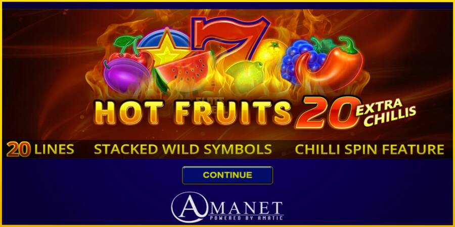 Картинка 1 ігрового апарату Hot Fruits 20 Extra Chillis