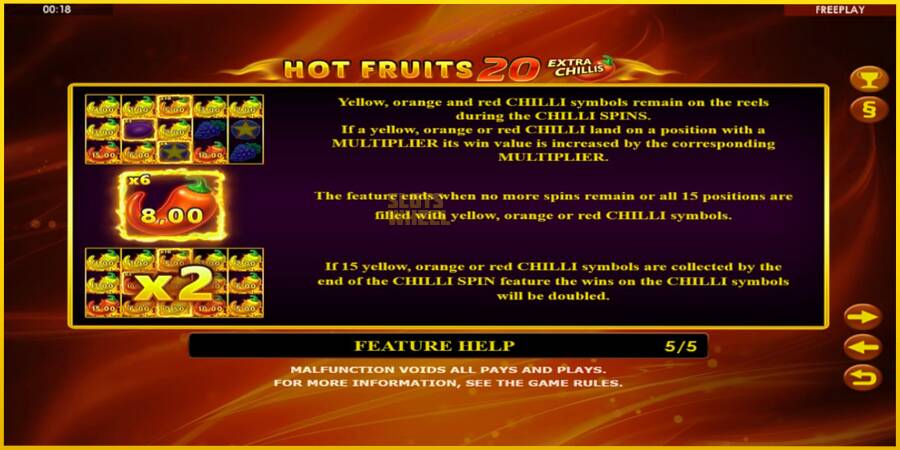 Картинка 7 ігрового апарату Hot Fruits 20 Extra Chillis