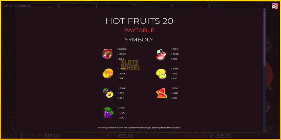 Картинка 5 ігрового апарату Hot Fruits 20