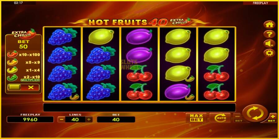 Картинка 2 ігрового апарату Hot Fruits 40 Extra Chillis