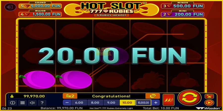 Картинка 3 ігрового апарату Hot Slot 777 Rubies Extremely Light