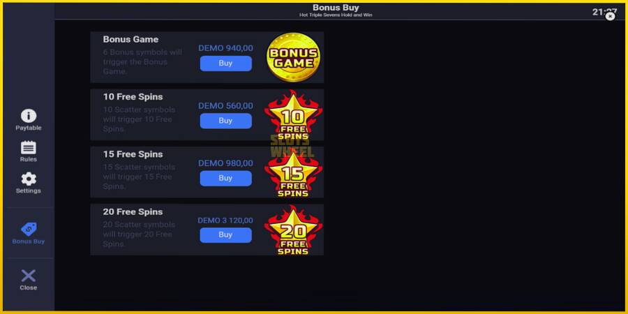 Картинка 5 ігрового апарату Hot Triple Sevens Hold & Win