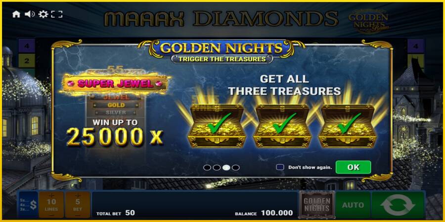 Картинка 1 ігрового апарату Maaax Diamonds Golden Nights