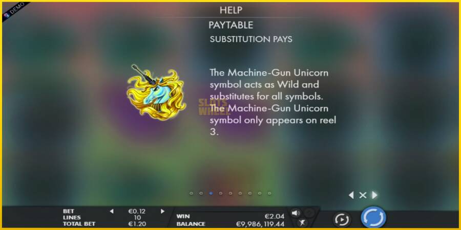 Картинка 3 ігрового апарату Machine Gun Unicorn