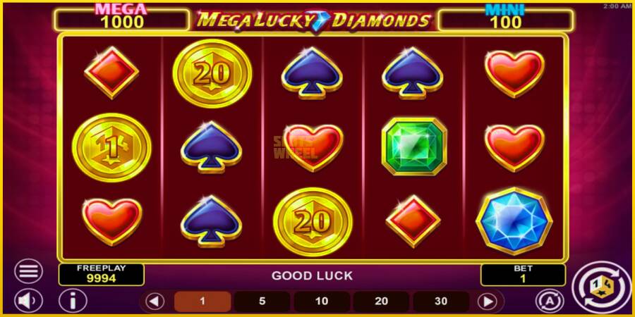 Картинка 2 ігрового апарату Mega Lucky Diamonds Hold & Win