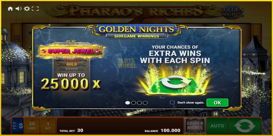 Картинка 1 ігрового апарату Pharaos Riches Golden Nights