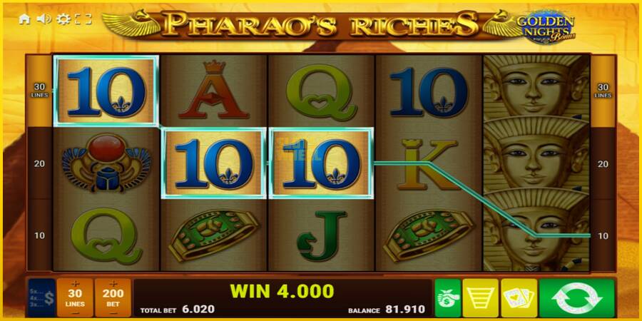 Картинка 3 ігрового апарату Pharaos Riches Golden Nights