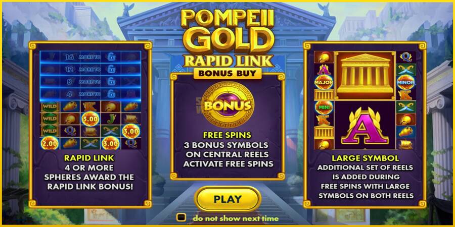 Картинка 1 ігрового апарату Pompeii Gold Rapid Link Bonus Buy