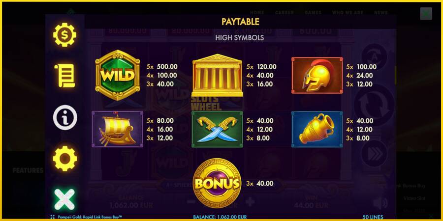 Картинка 6 ігрового апарату Pompeii Gold Rapid Link Bonus Buy