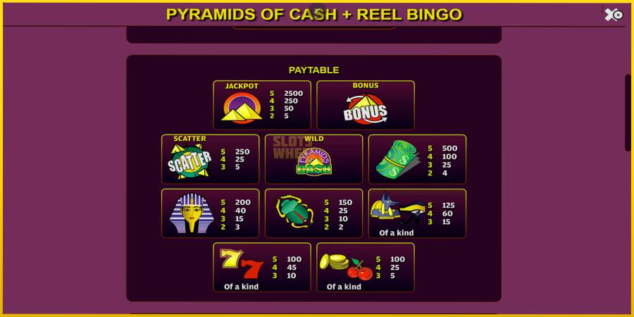 Картинка 5 ігрового апарату Pyramids of Cash with Reel Bingo