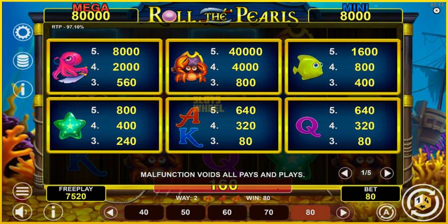 Картинка 5 ігрового апарату Roll The Pearls Hold & Win