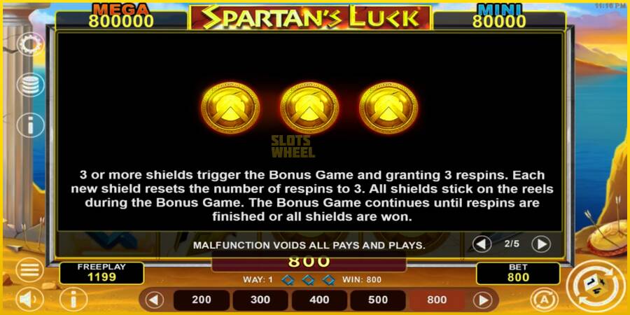 Картинка 5 ігрового апарату Spartans Luck Hold & Win