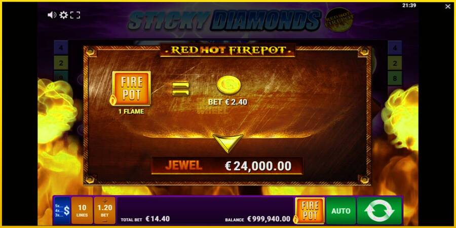 Картинка 4 ігрового апарату Sticky Diamonds Red Hot Firepot