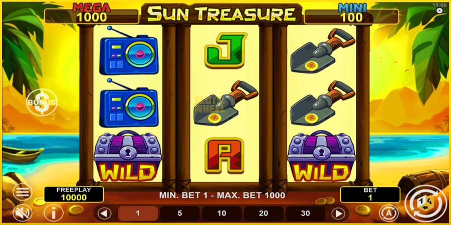 Картинка 2 ігрового апарату Sun Treasure Hold & Win