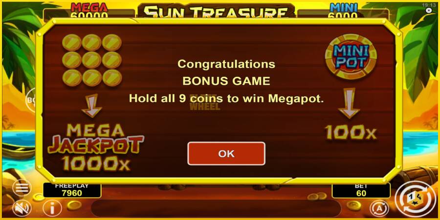 Картинка 4 ігрового апарату Sun Treasure Hold & Win