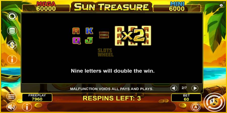 Картинка 6 ігрового апарату Sun Treasure Hold & Win