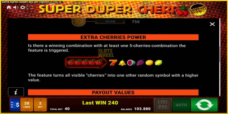 Картинка 5 ігрового апарату Super Duper Cherry Red Hot Firepot